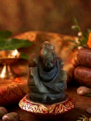 Home Decoration Ganesha  Statue Sculpture Handmade Jade Stone Ganesha Buddha Figurine