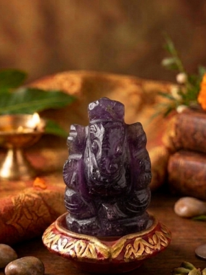 Ganesha Statue Sculpture Handmade Jade Stone Figurine Home Decoration