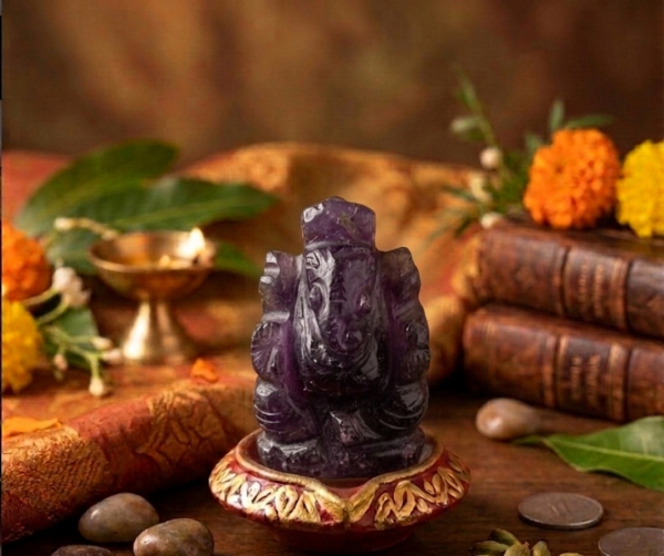 Ganesha Statue Sculpture Handmade Jade Stone Figurine Home Decoration