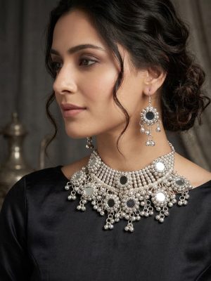 Handmade Mirror Statement Necklace f1399