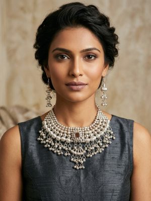 Statement Ethnic Metal Necklace Earrings f1424