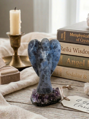 Angel Shape Crystal Sodalite Reiki Energy Stone Mascot Statue Home Decoration Craft Gift