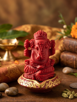 Ganesha  Statue Sculpture Handmade Figurine Man-made Stone Craft Home Decoration