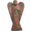 Natural Unakite Semi Precious Gemstone Angel Figurine 2" Long