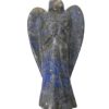 as12_1 Natural Lapis Lazuli Crystal Angel Hand Carved Crystal Angel Wing Figurine Healing Gift 2"