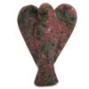 Natural Unakite Semi Precious Gemstone Angel Figurine 2" Long