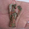 Natural Unakite Semi Precious Gemstone Angel Figurine 2" Long