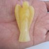 as3 2" Natural Clear Golden Agate, Angel Carving,crystal Angel Decoration Gifts