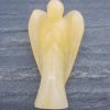 as3_1 2" Natural Clear Golden Agate, Angel Carving,crystal Angel Decoration Gifts
