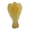 as3_2 2" Natural Clear Golden Agate, Angel Carving,crystal Angel Decoration Gifts