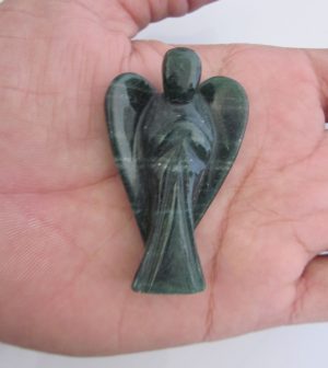 Green Jade Crystal Angel Gemstone Carved Figurine Feng Shui Healing Reiki Craft