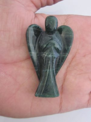 Green Jade Crystal Angel Gemstone Carved Figurine Feng Shui Healing Reiki Craft