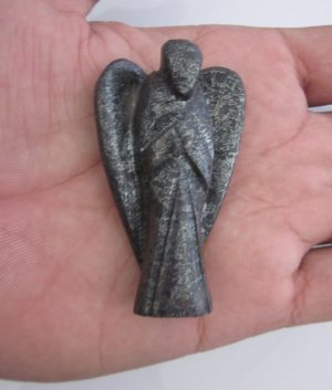 Pocket Guardian Angel Wings Tiger Eye Natural Gemstone Healing Angel Carved Figurines Home Decor