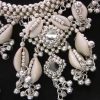 f1397_1 Cowrie Shell Silver Beads Handmade NECKLACE EARRINGS Tribal Belly dance Boho Chic f1397