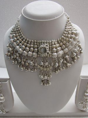 Statement Ethnic Metal Necklace Earrings Beaded Gypsy Free People Retro Bohemian f1424