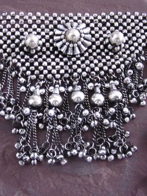 Handmade Silver plated Beaded Choker Necklace| Tribal Necklace Choker| Gothic choker| Gift under 20| Festival Choker f1562