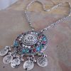 Vintage Chain Pendant Long Statement Afghan Necklace Fashion Jewelry Boho Kuchi