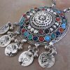 Vintage Chain Pendant Long Statement Afghan Necklace Fashion Jewelry Boho Kuchi