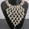 f1677_3 Sea Shell Bead Choker Bib Statement Necklace Bohemian Set f1677