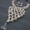 f1677_6 Sea Shell Bead Choker Bib Statement Necklace Bohemian Set f1677