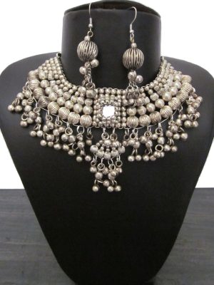 Choker Necklace Earrings Tribal Hippy Boho Gypsy Style f1679