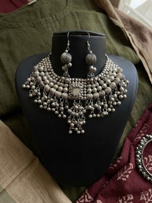 Choker Necklace Earrings Tribal Hippy Boho Gypsy Style f1679