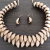 Gothic Handmade Choker Collar Chunky  Cowrie Fashion Shell Necklace Set f1685