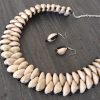 Gothic Handmade Choker Collar Chunky  Cowrie Fashion Shell Necklace Set f1685