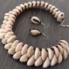 Gothic Handmade Choker Collar Chunky  Cowrie Fashion Shell Necklace Set f1685