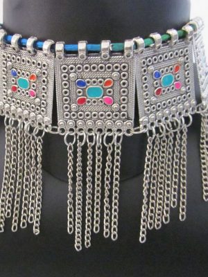 nk423_1 Statement Choker Necklace Fashion Jewelry Tribal Afghan Gypsy Boho Festival Gift