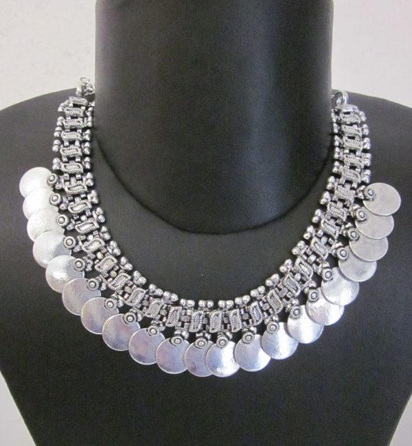 nk425 Coin Necklace Choker Vintage Boho Kuchi Gypsy Statement Fashion Jewelry Gift