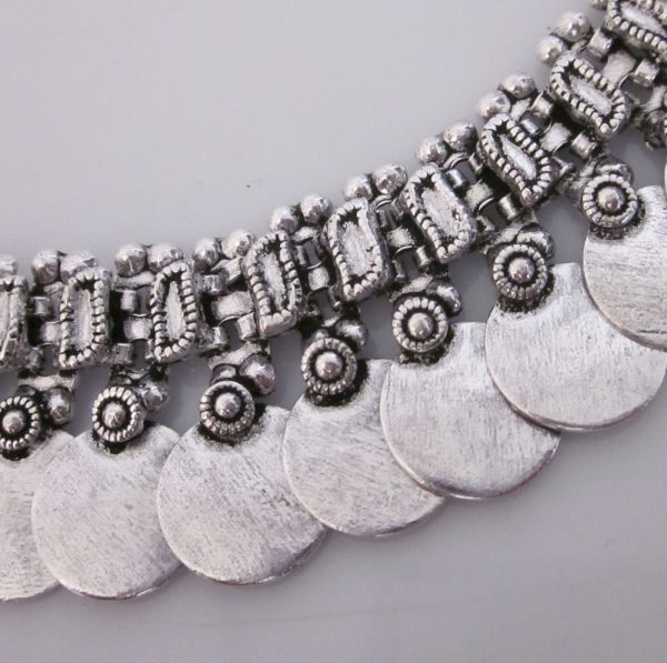 nk425_5 Coin Necklace Choker Vintage Boho Kuchi Gypsy Statement Fashion Jewelry Gift