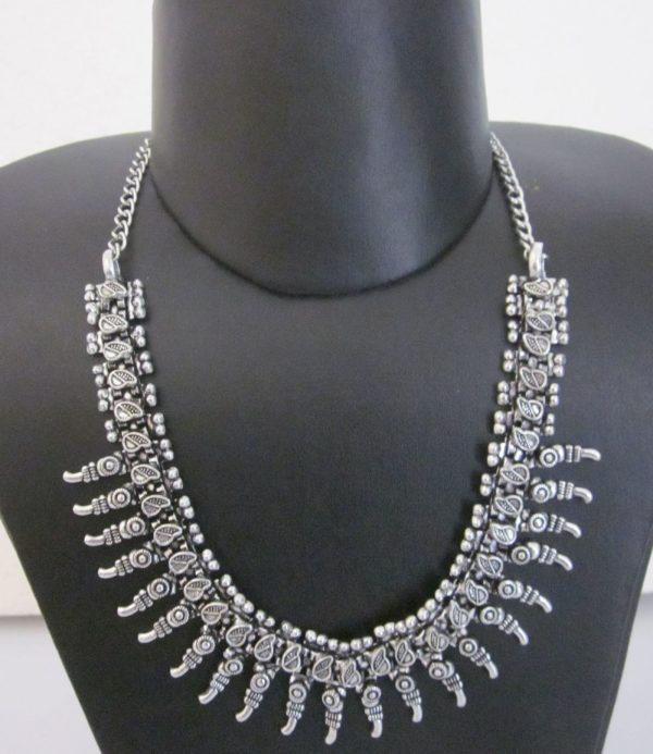 nk426_1 Elegant Choker Necklace Vintage Boho Gypsy Ethnic Bollywood Punk Festival Style