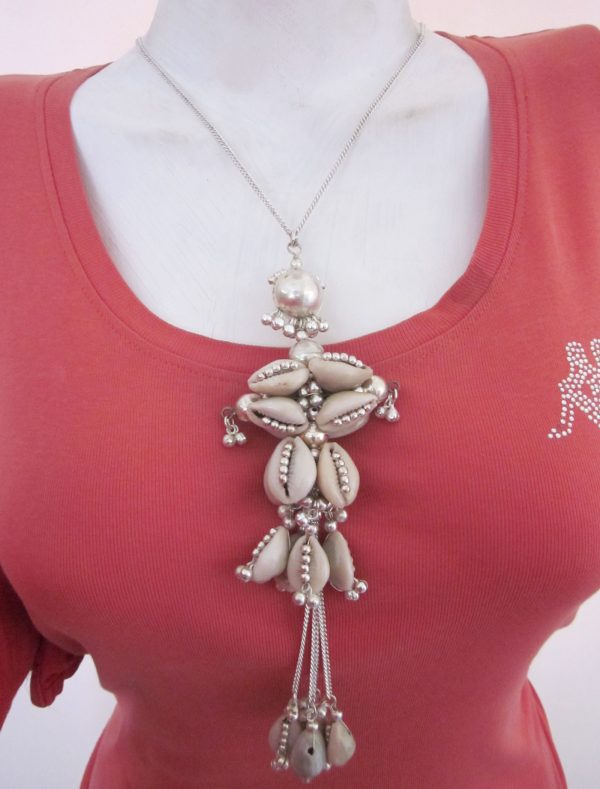 w485_1 Chain Long Cowrie Shell Tassel Festival Gift Girlfriends Hip Sweater Silver Fashion Costumes Jewelry