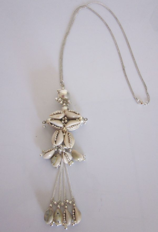 w485_2 Chain Long Cowrie Shell Tassel Festival Gift Girlfriends Hip Sweater Silver Fashion Costumes Jewelry