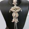 w485_3 Chain Long Cowrie Shell Tassel Festival Gift Girlfriends Hip Sweater Silver Fashion Costumes Jewelry