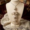 w485_5 Chain Long Sweater Necklace Cowrie Shell w485