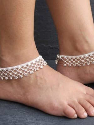 Silver Plated Brass Anklet w212_1