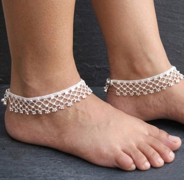 Silver Plated Brass Anklet w212_1