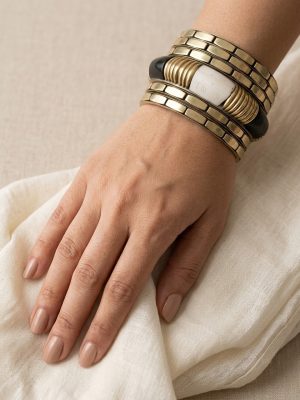 5 Pcs Gold Oxidized Bracelet Bangle Jewelry 2.8 India Saree Fashion y57