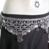 b179_1 Silver Oxidized Metal Multi Coin Belly Waist Chain for Women b179