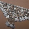 b179_3 Silver Oxidized Metal Multi Coin Belly Waist Chain for Women b179