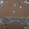 b179_5 Silver Oxidized Metal Multi Coin Belly Waist Chain for Women b179