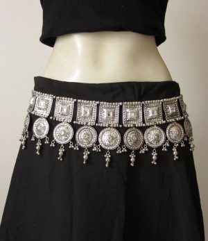 Garaba Dance Classic and Modern Ethnic Belt Fashion Accessory Silver Kandora bt468