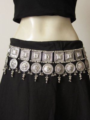 Garaba Dance Classic and Modern Ethnic Belt Fashion Accessory Silver Kandora bt468