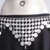 bt475_2 Kandora Silver Plated Oxidized Belly Dance Coin and Chain Belt bt475