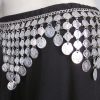 bt475_3 Kandora Silver Plated Oxidized Belly Dance Coin and Chain Belt bt475