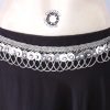 Antique Silver Oxidized Plated Belly Garba Coin and Chain Belt bt630