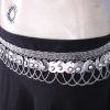 Antique Silver Oxidized Plated Belly Garba Coin and Chain Belt bt630