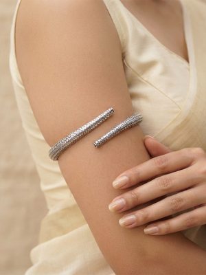 cf23_2 Tribal Banjara Cuff Silver Oxidized Metal Armlet cf23